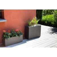 EDA Bac a fleurs Muret Loft GRAPHIT - 46 L - 78,5 x 29,5 x 60 cm - Gris anthracite(m-5)