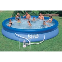 Kit Piscine hors sol autoportante INTEX - Easy Set™ - 457 x 84 cm - Ronde (Livrée avec une pompe et cartouche) - 28158NP(m-3)