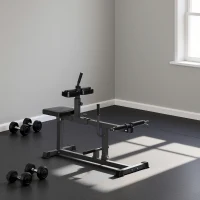 HOMCOM Presse à mollets - poste cuisses et mollets - banc de musculation réglable acier renforcé noir(m-8)