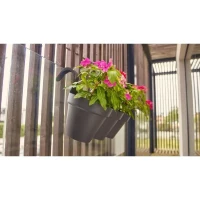 ARTEVASI Pot de fleurs pour balcon CAPRI Individ - Gris anthracite - 11L -  30,5 x 54 x H 28 cm(m-2)