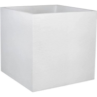 Bac a fleurs Carré 50 cm - EDA - Graphit - 57 L - 49,5 x 49,5 x H. 49,5 cm - Blanc cérusé