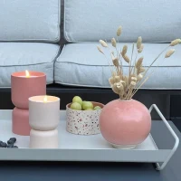 Lampe de table d'extérieur - BRILLIANT - LOVERE - Forme bougie - Plastique - 3 W - Terre cuite(m-5)