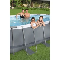 Kit Piscine hors sol tubulaire BESTWAY - Steel Pro MAX™ - 427 x 250 x 100 cm - Ovale (Avec filtre a cartouche, 1 cartouche et échell(m-4)