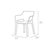 Lot de 6 fauteuils de jardin - Allibert by KETER - EVA - En résine - Coloris : gris graphite(m-4)