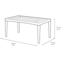 Table de jardin - rectangulaire - gris graphite - en résine - 6 personnes - Girona - Allibert by KETER(m-5)