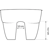 EDA Jardiniere Cavaliere OSAKA 19,5 L - 56 x 30,1 x H.20,6 cm - Vert laurier - Systeme de Fixation - Pour Balcons et Rambardes(m-4)