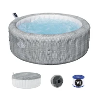 Spa gonflable BESTWAY - Lay-Z-Spa Bali - 140 airjets - 196 x 71 cm - 4 a 6 places - Rond (couverture, cartouche, diffuseur)(m-1)