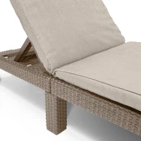 Bain de soleil - Allibert by KETER - DAYTONA - en résine imitation rotin tressé - coussin - dossier réglable - cappuccino(m-3)