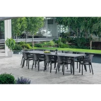 Lot de 6 fauteuils de jardin - Allibert by KETER - ELISA - En résine - Coloris : gris graphite(m-2)