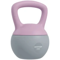 SPORTNOW 6KG Soft Kettlebell, Kettle Bell with Non-Slip Handle for Home Gym, Weight Lifting, Strength Training, Purple/Grey(m-1)