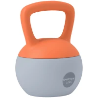SPORTNOW 10KG Soft Kettlebell, Kettle Bell with Non-Slip Handle for Home Gym, Weight Lifting, Strength Training, Orange/Grey(m-1)