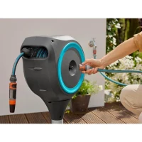 Dévidoir automatique pour terrasse - GARDENA - RollUp S - Bleu - Longueur 15 m - Tuyau 13 mm(m-5)