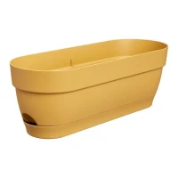 ELHO Balconniere ovale Vibia Campana - Plastique - Réservoir - 50 x 18,2 H 17 cm - Jaune Miel(m-3)