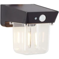 Applique extérieure - BRILLIANT - PARSON - LED et solaire - Détecteur de mouvement - Plastique - 3,7 W - Noir(m-1)
