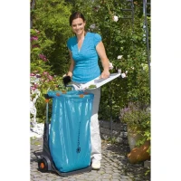 Chariot de jardin mobile GARDENA - Armature métallique - Hauteur de sac réglable - 70kg max - Bleu(m-5)