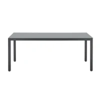 Ensemble table de jardin 6 personnes : Table + 6 chaises - Structure en aluminium - L180 x P 90 x H 72 cm - Gris anthracite(m-3)