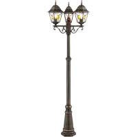 Lampadaire extérieur JANEL - BRILLIANT - noir doré - métal/verre - 3x60W - IP44(m-1)