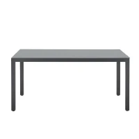 Ensemble repas de jardin : Table 160 cm + 6 chaises - Structure en aluminium - Gris anthracite(m-5)