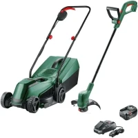 Bosch Pack 18V Tondeuse EasyMower + coupe-bordures EasyGrassCut + x1 Batterie 4,0 Ah et Chargeur(m-1)
