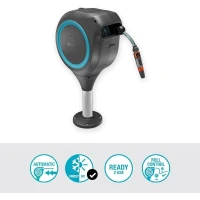 Dévidoir automatique pour terrasse - GARDENA - RollUp S - Bleu - Longueur 15 m - Tuyau 13 mm(m-3)