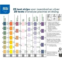 Bandelettes de test - BSI - Mesure la qualité de l'eau - Test Strips - Piscine Et Spa - 7 en 1 - 25 Bandelettes(m-2)