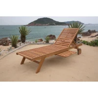 Bain de soleil jardin en eucalyptus FSC - 1 personne - RAUHA - Marron(m-5)