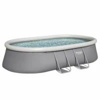 Kit Piscine hors sol autoportante BESTWAY - Fast Set - 488 x 305 x 107cm - Ovale (avec filtre, échelle, bâche, cartouche)(m-3)