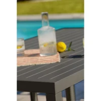 Salon de jardin - Gris Anthracite - Aluminium - 6 places - CAYENNE - DCB GARDEN(m-4)