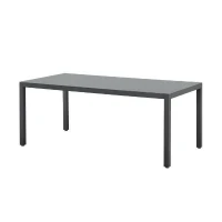 Ensemble table de jardin 6 personnes : Table + 6 chaises - Structure en aluminium - L180 x P 90 x H 72 cm - Gris anthracite(m-5)