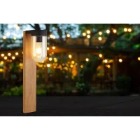 Borne extérieure CABAR - BRILLIANT - bois foncé/noir - métal/verre E27 1x40W(m-2)
