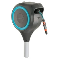 Dévidoir automatique sur pic RollUp S 15 m - GARDENA - Liseret bleu - Enroulement automatique du tuyau(m-1)