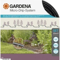GARDENA Kit complet arrosage goutte-a-goutte taille S Micro-Drip – Arrosage ligne 100m max – Systeme auto-nettoyant - (13010-20)(m-1)