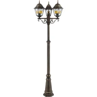Lampadaire extérieur JANEL - BRILLIANT - noir doré - métal/verre - 3x60W - IP44(m-2)
