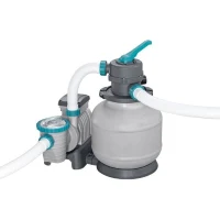 Kit piscine hors sol tubulaire BESTWAY - APX 365™  - 671 x 132 cm - Ronde (Filtre a sable, 500 g polysphere, échelle, bâche)(m-6)