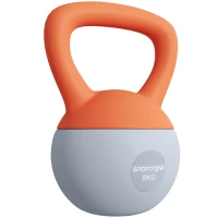 SPORTNOW 8KG Soft Kettlebell, Kettlebell with Non-Slip Handle for Home Gym, Weight Lifting, Strength Training, Orange/Grey(m-1)
