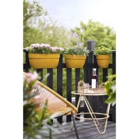 ELHO Balconniere Vibia Campana Easy Hanger Medium - L 24.1 x W 36 x H 26.5 cm - Jaune miel - Avec réserve d'eau(m-2)