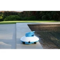 Robot de piscine - Bestway - Frisbee - Autonome - nettoyage fond plat - 5x3m max - Bleu(m-3)