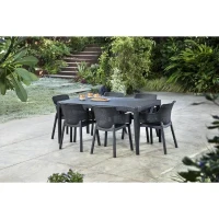 Lot de 6 fauteuils de jardin - Allibert by KETER - EVA - En résine - Coloris : gris graphite(m-5)