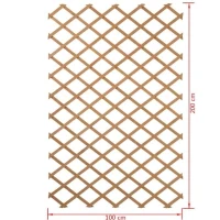 Nature Palissade de jardin 100 x 200 cm Bois Naturel 409346(m-4)