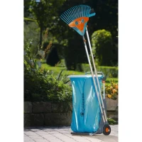 Chariot de jardin mobile GARDENA - Armature métallique - Hauteur de sac réglable - 70kg max - Bleu(m-2)