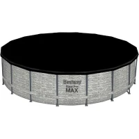 Kit Piscine hors sol tubulaire BESTWAY Steel Pro Max™ - 549 x 122 cm - Ronde (Avec pompe de filtration, une échelle et une bâche)(m-4)