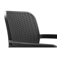 Lot de 6 fauteuils de jardin - Allibert by KETER - BELLA - En résine - Coloris : gris graphite - Empilable(m-4)