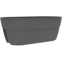 EDA Jardiniere Cavaliere OSAKA 19,5 L - 56 x 30,1 x H.20,6 cm - Gris anthracite - Pour Balcons et Rambardes(m-1)