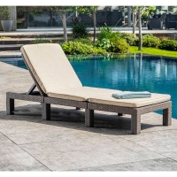 Bain de soleil - Allibert by KETER - DAYTONA - en résine imitation rotin tressé - coussin - dossier réglable - cappuccino
