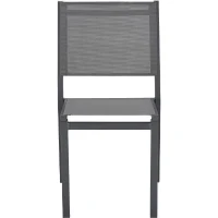 Ensemble table de jardin 6 personnes : Table + 6 chaises - Structure en aluminium - L180 x P 90 x H 72 cm - Gris anthracite(m-4)