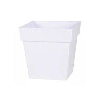 EDA Pot de fleur carré TOSCANE - 22 L - 32 x 32 x H 32 cm - Blanc(m-2)