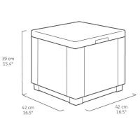 Keter Pouf de rangement Cube Graphite 213816 422801(m-4)
