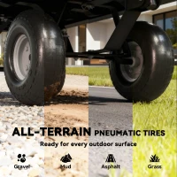 Outsunny Cărucior de Grădină de 114L cu Pereți Laterali Detașabili și Mâner Rotativ, 105x51x54 cm, Negru(m-8)