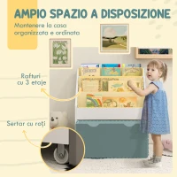 AIYAPLAY Libreria per Bambini 3-8 Anni a 3 Ripiani con Cassetto Inferiore, in MDF, 62.5x30x70 cm, Grigio(m-4)