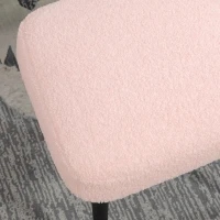 HOMCOM Stool, Footrest, Padded Seat, Cashmere-Look, Steel Legs, 42 x 42 x 44 cm, Pink(m-4)